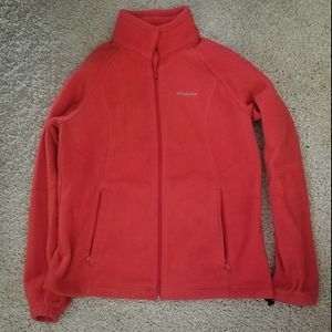 Columbia Women's Fleece Full Zip Up Red Large